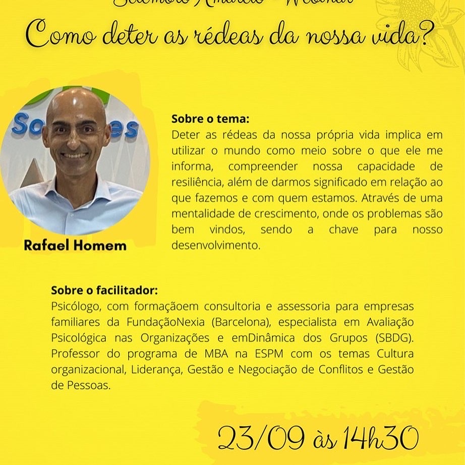Webinar: Como deter as rédeas da nossa vida?
